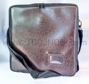 Opakowanie "Ostiariusz" skórzane, na kielich i patenę, etui, torba na naczynia liturgiczne, brazowy, futerał