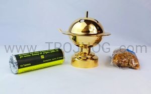 Kadzielnica na stół, 11 cm, na wegielki, kadzielniczka mosiężna, modlitwa, laudesy, skupienia