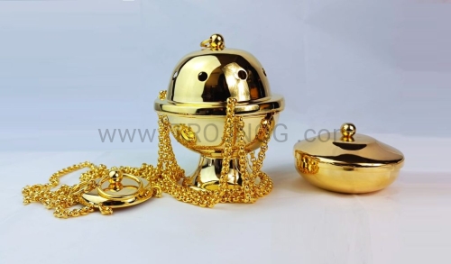 zestaw trybularz i lodeczka, kadzielnica, kadzenie, celebracja, eucharystii, mszy, pozłacane, 8cm.jpg