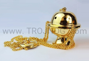 Trybularz 8cm, mosiężny, pozłacany