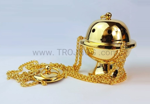 trybularz, kadzielnica, pozłacana, 8cm, mała, z wyjmowanym wkładem, do celebracji, okadzania, mszy, eucharystii.jpg