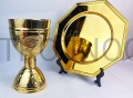 zestaw przewodniczącego, pozłacany, główny celebrans, patena, ozdobny kielich, pozłacane, do uroczystej celebracji, eucharystii.jpg