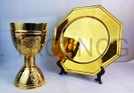 Zestaw kielich i patena pozłacane dla przewodniczącego do uroczystych celebracji