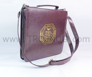 Pokrowiec na śpiewnik, brąz, ze złotym tłoczeniem, z paskiem, śpiewnik, etui, futerał do przechowywania