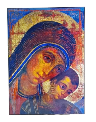 Ikona, Madonna Kiko, Matka Drogi Neokatechumenalnej, Madonna Klasyczna Arguello, lakierowana, wysoki połysk, wysoka jakość.jpg