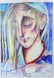 Ikona św. Pelagiusz męczennik 40x30, szkic Kiko 2022