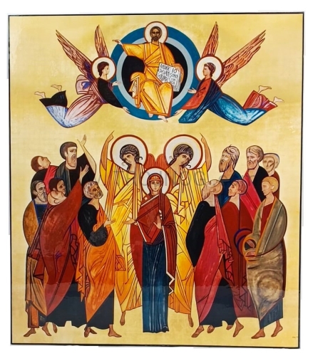 ikona na desce, Wniebowstąpienie Pańskie, Kiko, korona misteryjna, ascensione.jpg