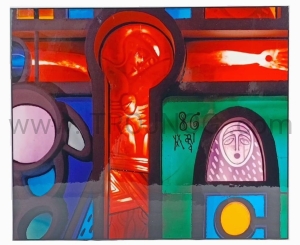 Ikona Ukrzyżowanie 100x130, witraż z Porto San Giorgio z sanktuarium słowa