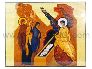 Ikona Niewiasty przy pustym grobie 40x30, korona misteryjna-11 neo