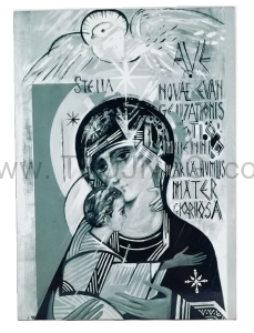 Ikona Madonna III Millenium b/n 40x30