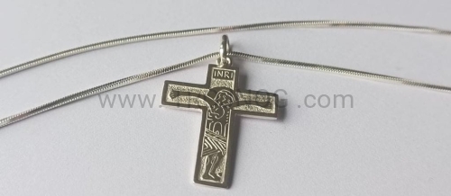 catenina tdq9 łancuszek przeplatany srebro 925 na prezent z krzyżykiem, na komunię, bierzmowanie, dla młodzieży, starszego dziecka.jpg