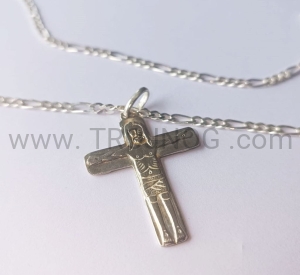 Łańcuszek męski, młodzieżowy, duże oczko, do krzyżyka na szyję ze srebra, do medalika