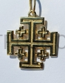 Krzyż, na szyję, złoty, krzyżyk, ze złota, duży, Jerozolimski, medalik, żółte złoto, próba 375, złota, 1,8cm, rozmiar, z tyłu, napis Jerusalem.jpg