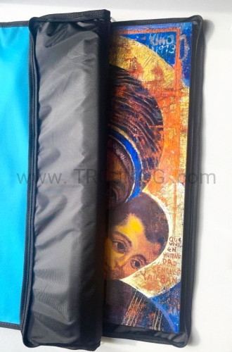 opakowanie ochronne, na ikone, 70x50, futerał, etui, do transportu, borsa per icona, cover case for icon, niebieska, blu. azul, embalaje protector, etui, torba, kolor Maryjny, Madonna, Kiko.jpg