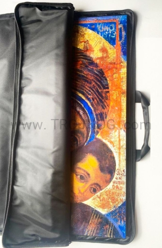 opakowanie ochronne na ikone 70x50, borsa per icona, cover for icon, czarna, nero, negro, black, embalaje protector, etui, torba, kolor Maryjny, Madonna, Kiko, transport.jpg