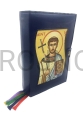 okładka, na brewiarz, kapłański, liturgia godzin, z wszyta ikona, Św Wawrzyńca, zamykana, niebieska, ikona, święty Wawrzyniec, męczennik, różne ikony, ikony świętych, na zamówienie, etui, futerał ochronny.jpg