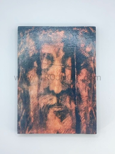 ikonka drewniana 12cm oblicze Chrystusa, całun turyński, kiko.jpg