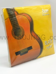 Struny do gitary klasycznej, Black nylon, jasne, standardowy rozmiar, czarny kolor