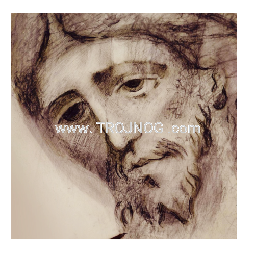ikona, oblicze Chrystusa, szkic, biało-czarny, wzrok pełen troski, Kiko, neo, icona, volto di Cristo, schizzo, bianco e nero, sguardo premuroso.png
