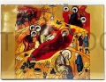 icona dorata, Natale, 21x15 cm, Natività di Cristo, Kiko, colorata, icona misteriosa di Perugia.jpg