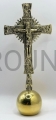 croce sul tavolo, sulla palla, gloriosa, da preghiera, in piedi, ottone, lucidata, rifinita a mano, intagliata, Cristo glorioso, corona di gloria, Maria sotto la croce, sul globo, mondo.jpeg