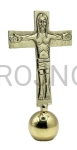 Krzyż laudesowy na kuli, TRADITIO 20 cm mosiężny, lakierowany duży, na laudesy