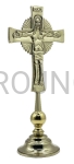 Krzyż laudesowy CHWALEBNY 26cm duży mosiężny, na stół, do modlitwy z dziećmi, laudesy