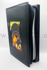 Okładka z zamkiem, na Biblia Jerozolimska z ikona, czarna, etui, futerał