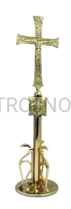Krzyż na laudesy MERKABA pozłacany 30cm wysoki, ewangelizacja, na stół