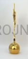 cross on a ball, gilded, for table, for altar, glorious, gilded brass, Mary under the cross, Christ above the globe, rays of glory around the figure of Jesus, hand-finished, carved, high gloss, 21 cm.jpg