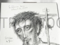 icon of saint Francis Xavier, Francisco de Jaso y Azpilcueta, sketch by Kiko Arguello, 2019, white and black, on board, 40x30cm, high quality, protected with varnish.jpg.jpg