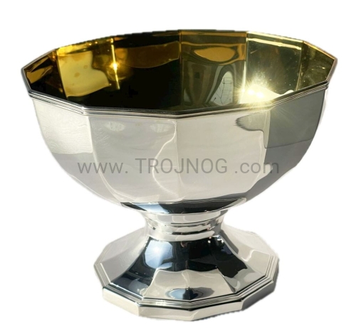 dwunastokątny kielich, na celebracja eucharystii, mszę, posrebrzany z zewnątrz, wewnątrz złocony 24k złotem, dla dużego zgromadzenia, neokatechumenat, wysoka jakość, sprzęt liturgiczny, komplet, dodatki.jpg