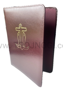 Teczka na ryty a4, ze złotym tłoczeniem, brązowa, na homilie, ryty, ogłoszenia, nabożeństwa