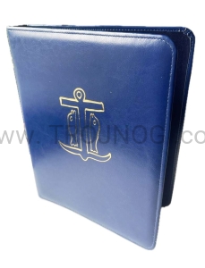 Teczka na ryty a4, ze złotym tłoczeniem,  na homilie, ryty, ogłoszenia, nabożeństwa, niebieska