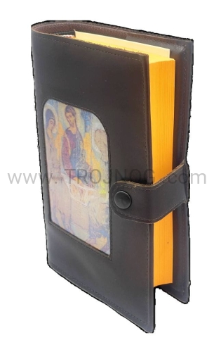 okladka na brewiarz, prawdziwa skora, brazowa, zamkniecie na nap, z ikona trojca, futerał, okładka ochronna, etui.jpg