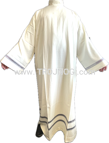 Alba lniana, ecru, len, przewiewna, lekka, z mereżką, wzór watykański, elegancka, wygodna, przewiewna, idealna na ciepłe dni, trwała alba, kapłańska, dla prezbitera, księdza, na wysoka temperature, przewiew.png