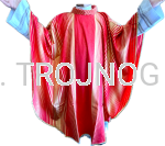 Ornat czerwony ze złotymi nićmi - styl watykański, lekki, stuła w komplecie