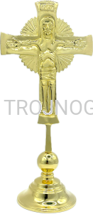 Krzyż laudesowy CHWALEBNY, pozłacany 26cm, modlitwa kościoła, na stół, laudesy