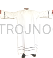 Camice in lino, bianco, lino bianco, arioso, leggero, con orlo a giorno, motivo Vaticano, elegante, comodo, arioso, ideale per le giornate calde, camice resistente, sacerdotale, per presbitero, sacerdote, per alte temperature, arioso.png