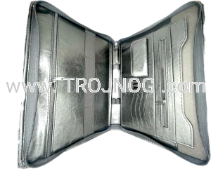 Teczka na kolendę dla księdza, duża A4, czarna, skóra, na zamek, kolędownik