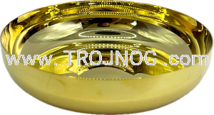 Patena pozłacana głęboka, okrągła, 10cm, bez podstawki, na hostie, chleb