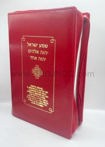 opakowanie na biblie jerozolimska, czerwone, ze zloconym logo, futerał ochronny, etui z zamkiem.jpg