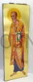 ikona pozłacana, Święty Paweł, z księgą życia, na prezent, 30x10cm, wizja Kiko Arguello, złocony, głębia obrazu, 3d, kolek do powieszenia.jpg