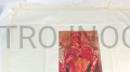 obrus do modlitwy, na laudesy, z koronka, lniany, len, z ikona, Święta Rodzina z Rio, obrusik, na stół, mantel de lino.jpg