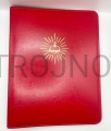 tapa roja, para anuncios, grabados, homilías, a4, carpeta de anillas, con relieve dorado, para textos litúrgicos, para altar, púlpito, ecopiel, logo dorado, decorativa, símil piel, funda, estuche.jpg