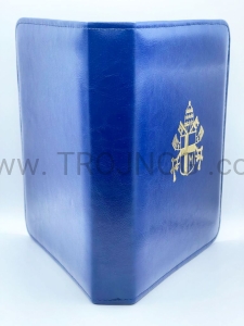 Teczka b5,  na homilie, ryty, ogłoszenia, nabożeństwa, teksty, niebieska ze złoconym tłoczeniem, ring