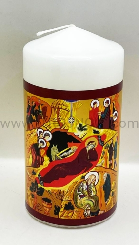 swieca 15 cm z pozłacana ikona, efekt 3d, Boże Narodzenie, prezent na stół, na ołtarz, laudesy, modlitwa, Natale, buon Natale.jpg