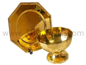 Kielich i patena, zestaw cały złocony, produkt włoski