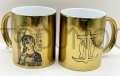 Tazza placcata in oro, con icona stampata, icona di contorno, lucentezza metallica, idea regalo, icona a scelta, regalo per un sacerdote, ceramica, capacità 330 ml, 9 cm, lavabile in lavastoviglie.jpg