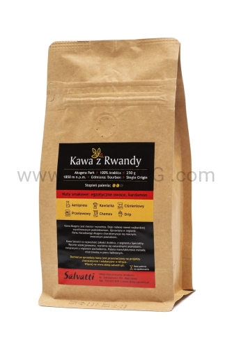 ziarna kawy, kawa z rwandy, dziki park Akagera, 100% arabica, burbon, cierpkie owoce egzotyczne, przejrzysty smak kardamonu, wyrazisty, nietypowy smak, zmienny smak, palona manufakturowo, specjality segment, recznie selekcjonowana, 250g.jpg